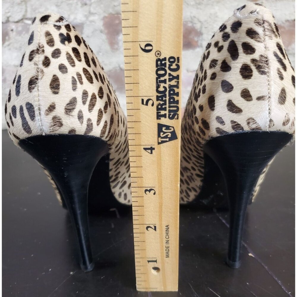 Steve Madden Heels 8.5 Cheetah Print Fur Cow Hair Pumps Tan Brown Stiletto - Picture 6 of 6